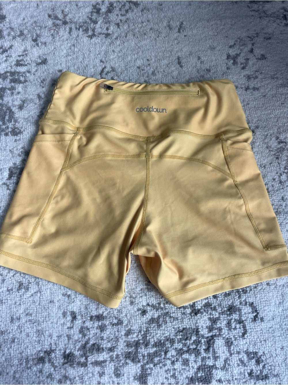 Cooldown Women’s High-Waist Yellow Workout Shorts XS